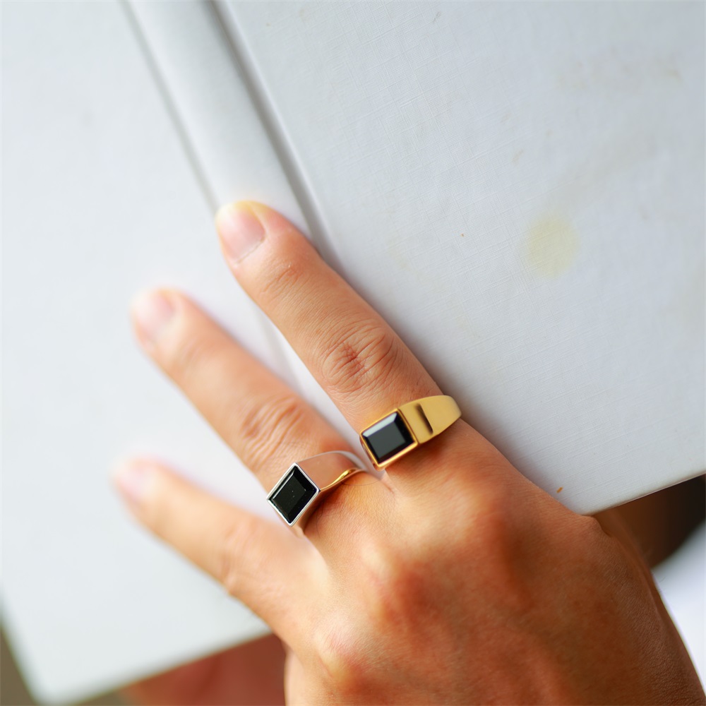 black stone ring