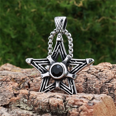 Black Zircon Star Pendant