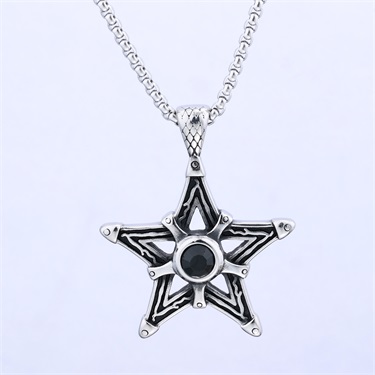 Black Zircon Star Pendant