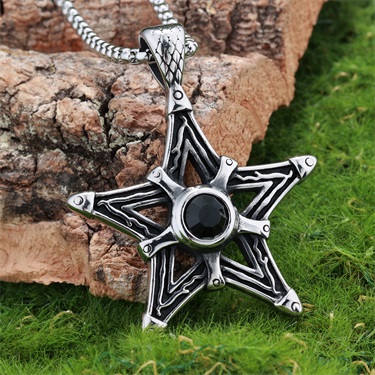 Black Zircon Star Pendant