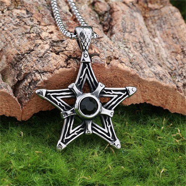Black Zircon Star Pendant