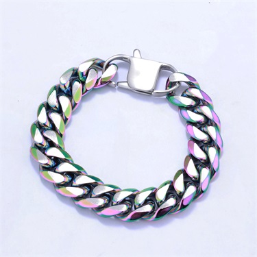 Multi-Color Cuban Link Bracelet