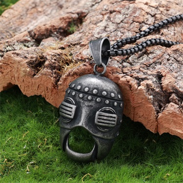 Retro Mask Pendant Necklace