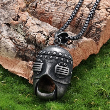 Retro Mask Pendant Necklace