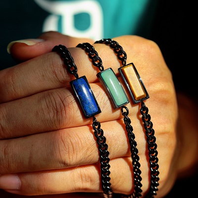 Square Gemstone Necklace
