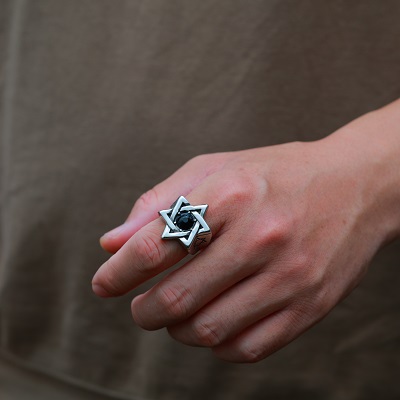 Star black zircon ring