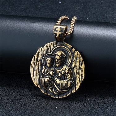 St. Christopher and the Child Necklace