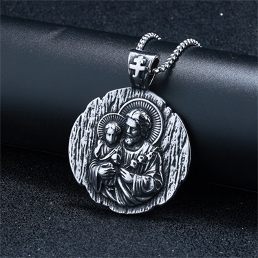 St. Christopher and the Child Necklace