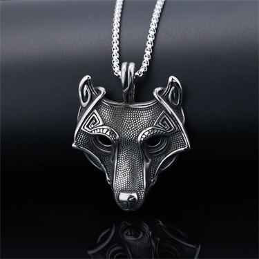 Viking Wolf Head Pendant