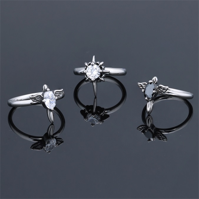 Gothic zircon lady ring