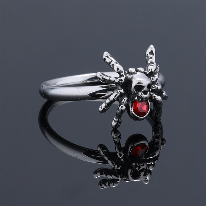 Gothic Zircon Spider Ring
