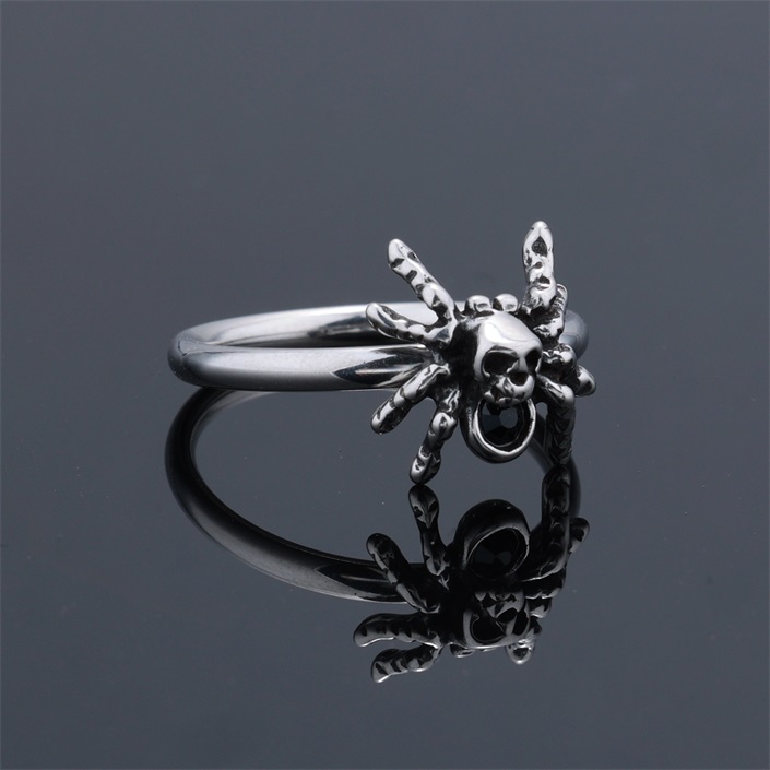 Gothic Zircon Spider Ring