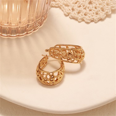 18k Gold Plated Stainless Steel Hoop Earrings Holl