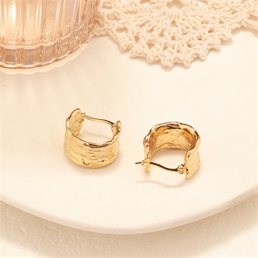 18k Gold Plated Wide Circle Earring