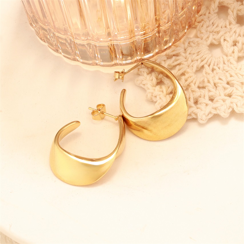 U Shape 18k Gold Plated Stainless Steel Earrings 2025
