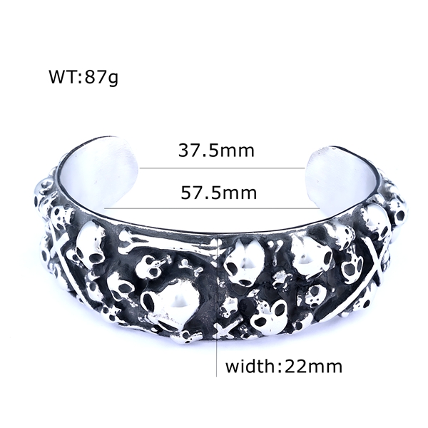 Bold Heavy Skull Cuff Bangle AB0605