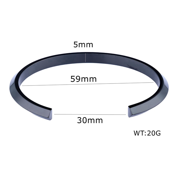 Minimalist Cuff Bangle AB0302 Black