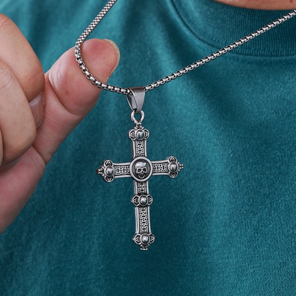 Cross Skull Necklace A0108