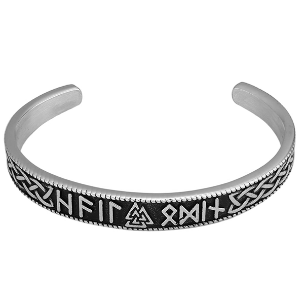 Viking Runes Cuff Bangle